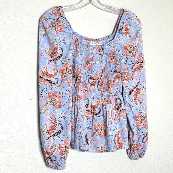 Mi Ami Women's Long Sleeve Floral Small Blouse - Picture 2 of 12